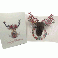 pop-up rendier gewei kaart